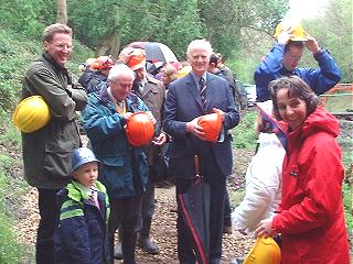 Adjusting their Hats.