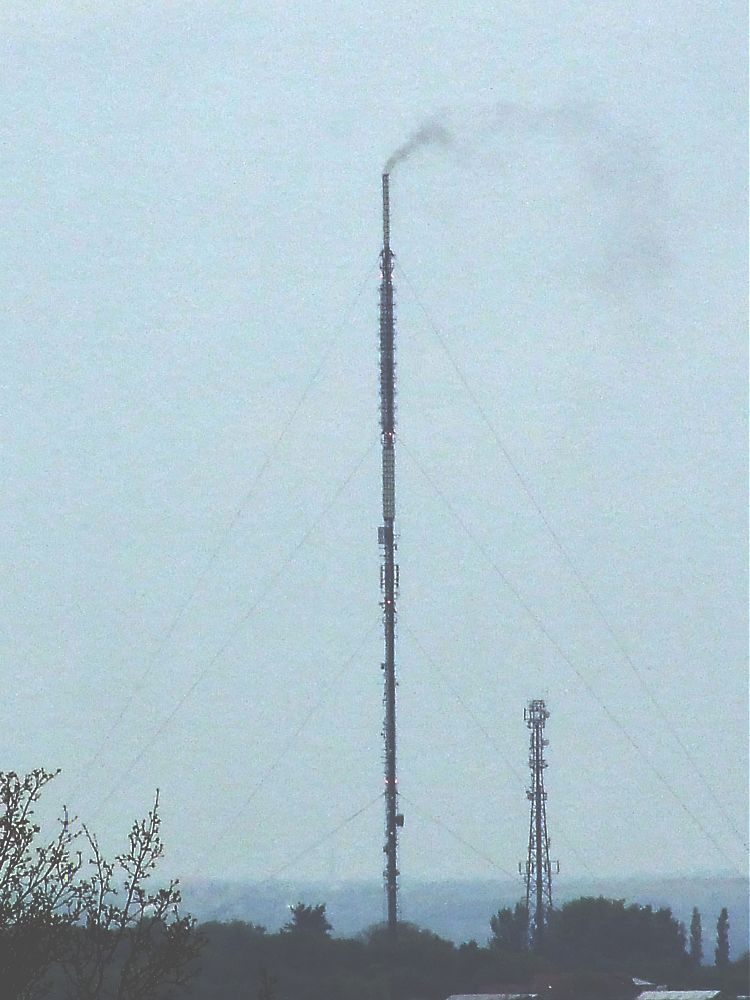 Smoke from Transmitter Aerial