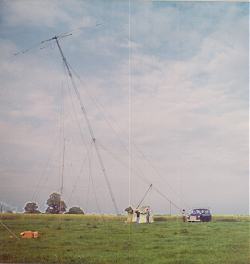 Putting up DX33 beam on 60ft mast at Elsfield for NFD 1978