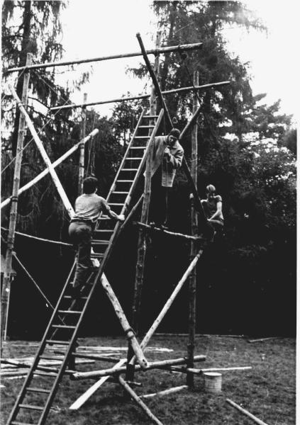 The tower under construction